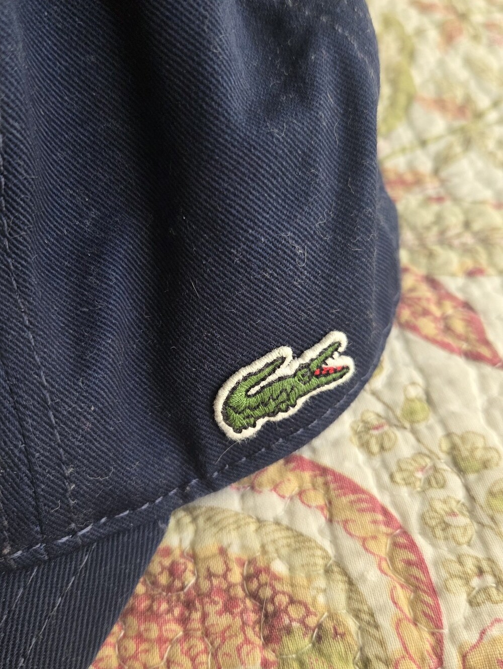 Lacoste Navy Cap with Red Script Logo - Picture 3 of 10